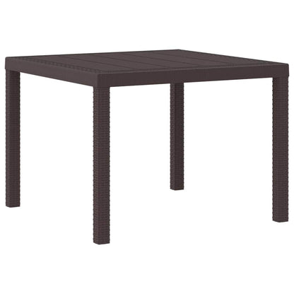 Gartentisch Braun 100 x 100 x 73 cm Poly-Rattan