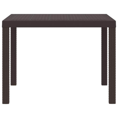 Gartentisch Braun 100 x 100 x 73 cm Poly-Rattan