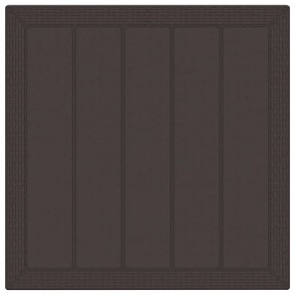 Gartentisch Braun 100 x 100 x 73 cm Poly-Rattan