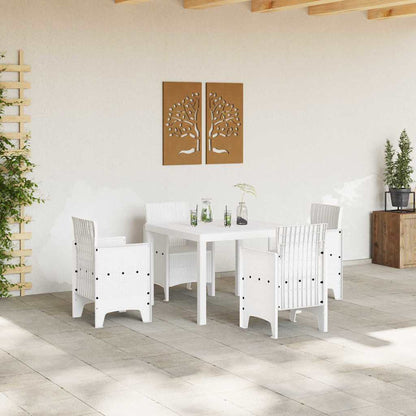 Gartentisch Weiß 100 x 100 x 73 cm Poly-Rattan