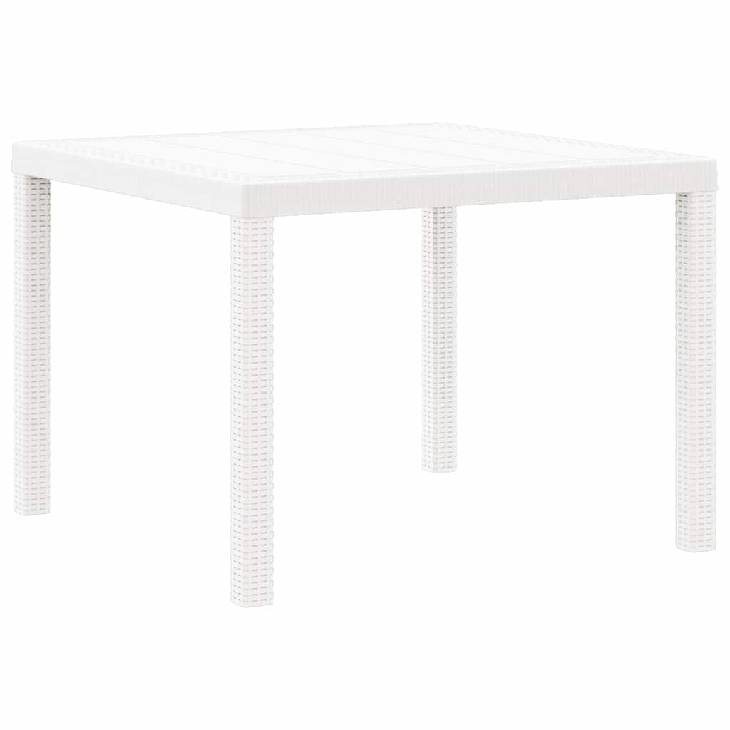 Gartentisch Weiß 100 x 100 x 73 cm Poly-Rattan