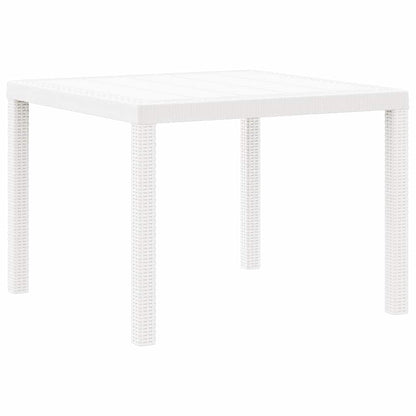 Gartentisch Weiß 100 x 100 x 73 cm Poly-Rattan
