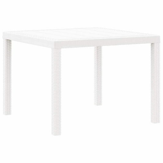 Gartentisch Weiß 100 x 100 x 73 cm Poly-Rattan