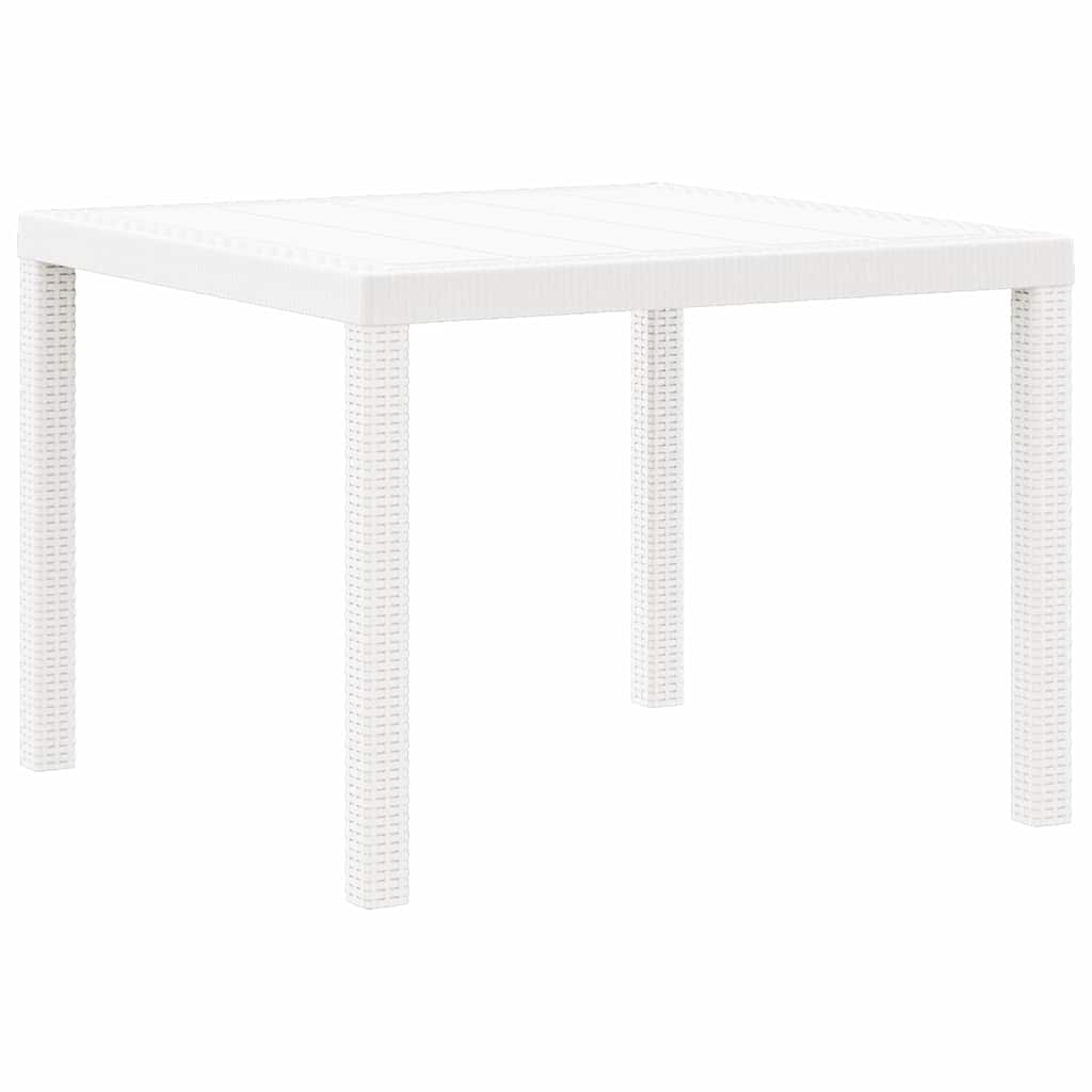 Gartentisch Weiß 100 x 100 x 73 cm Poly-Rattan