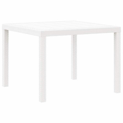 Gartentisch Weiß 100 x 100 x 73 cm Poly-Rattan