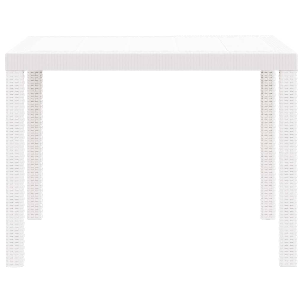 Gartentisch Weiß 100 x 100 x 73 cm Poly-Rattan
