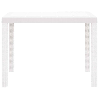 Gartentisch Weiß 100 x 100 x 73 cm Poly-Rattan