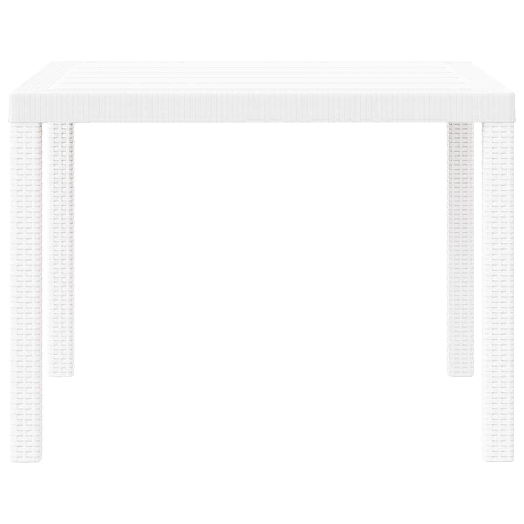 Gartentisch Weiß 100 x 100 x 73 cm Poly-Rattan