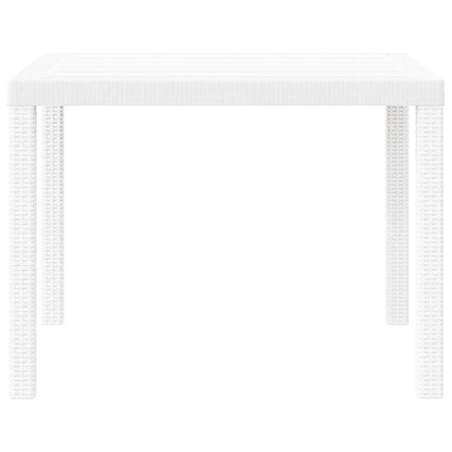 Gartentisch Weiß 100 x 100 x 73 cm Poly-Rattan