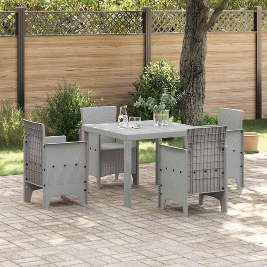 Gartentisch Hellgrau 100 x 100 x 73 cm Poly-Rattan