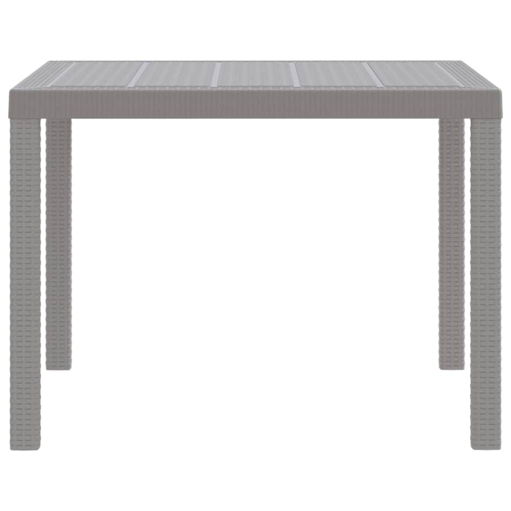 Garten-Esstisch Hellgrau 100 x 100 x 73 cm Poly-Rattan