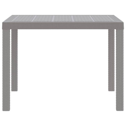 Garten-Esstisch Hellgrau 100 x 100 x 73 cm Poly-Rattan