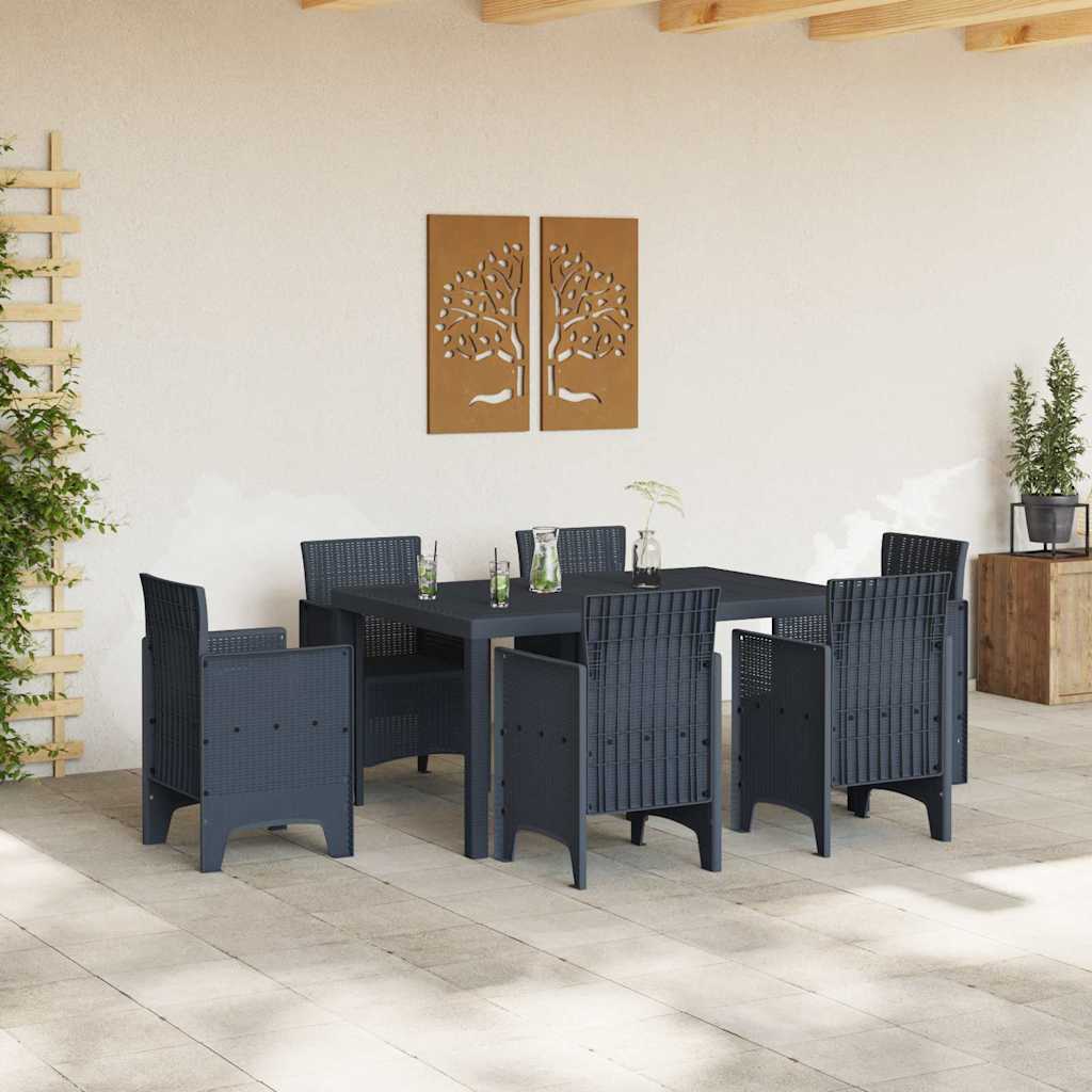 Gartentisch Anthrazit 150 x 100 x 73 cm Poly-Rattan