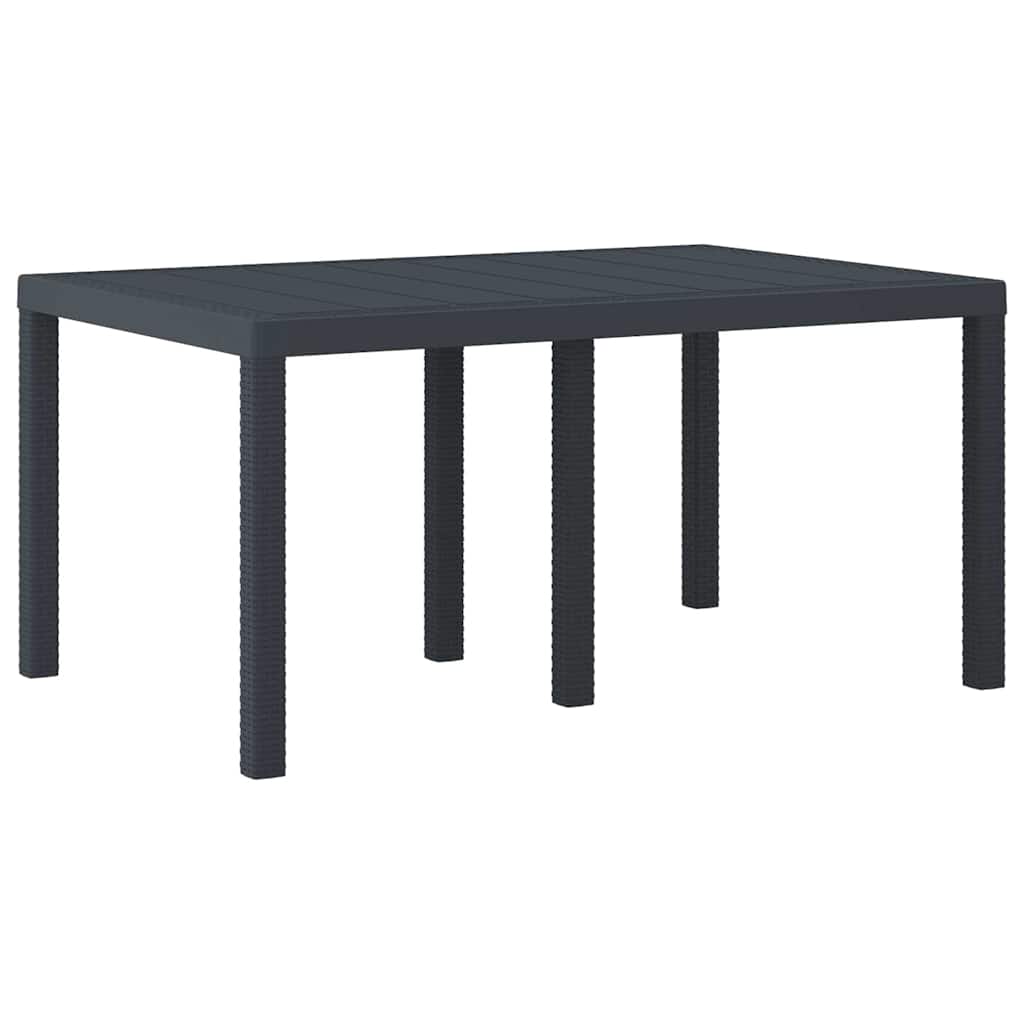 Gartentisch Anthrazit 150 x 100 x 73 cm Poly-Rattan