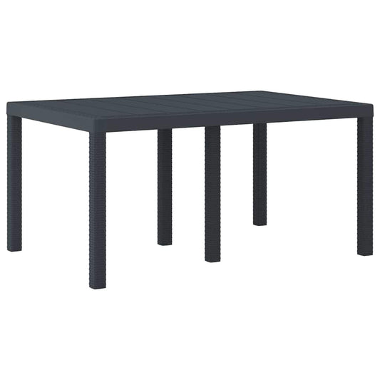 Gartentisch Anthrazit 150 x 100 x 73 cm Poly-Rattan