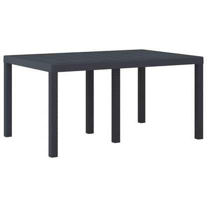 Gartentisch Anthrazit 150 x 100 x 73 cm Poly-Rattan