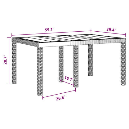 Gartentisch Anthrazit 150 x 100 x 73 cm Poly-Rattan