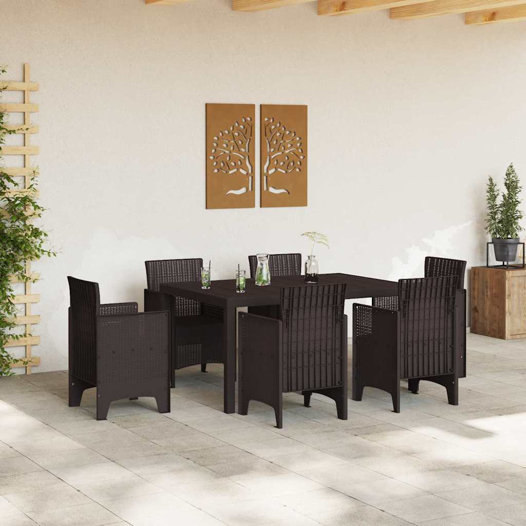 Gartentisch Braun 150 x 100 x 73 cm Poly-Rattan