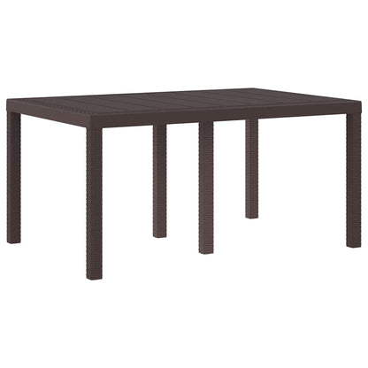 Gartentisch Braun 150 x 100 x 73 cm Poly-Rattan