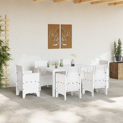 Gartentisch Weiß 150 x 100 x 73 cm Poly-Rattan