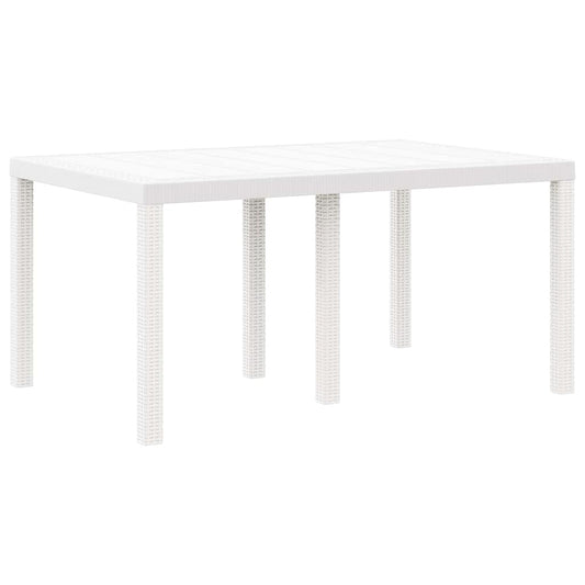 Gartentisch Weiß 150 x 100 x 73 cm Poly-Rattan