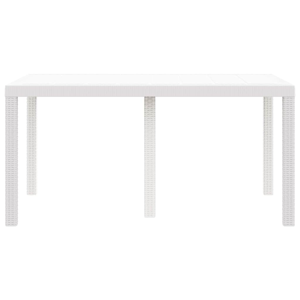 Gartentisch Weiß 150 x 100 x 73 cm Poly-Rattan