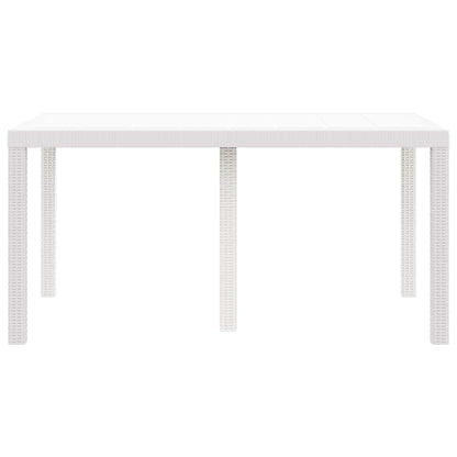 Gartentisch Weiß 150 x 100 x 73 cm Poly-Rattan