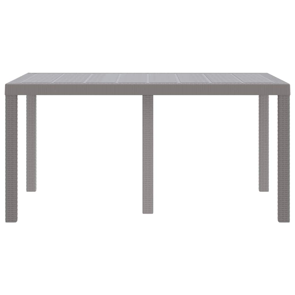 Gartentisch Hellgrau 150 x 100 x 73 cm Poly-Rattan