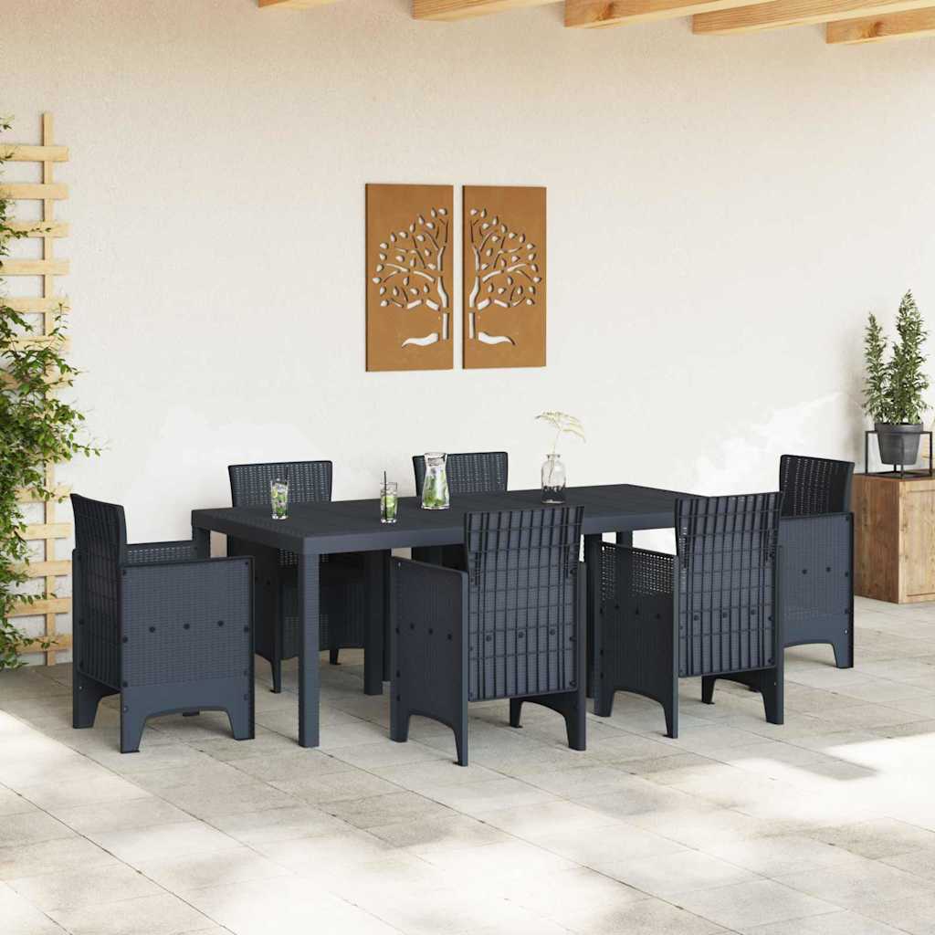 Gartentisch Anthrazit 200 x 100 x 73 cm Poly-Rattan