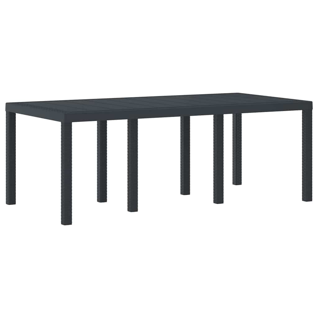 Gartentisch Anthrazit 200 x 100 x 73 cm Poly-Rattan