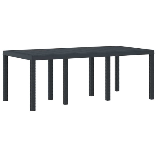 Gartentisch Anthrazit 200 x 100 x 73 cm Poly-Rattan
