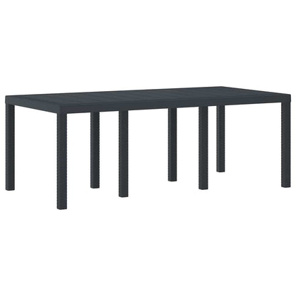 Gartentisch Anthrazit 200 x 100 x 73 cm Poly-Rattan