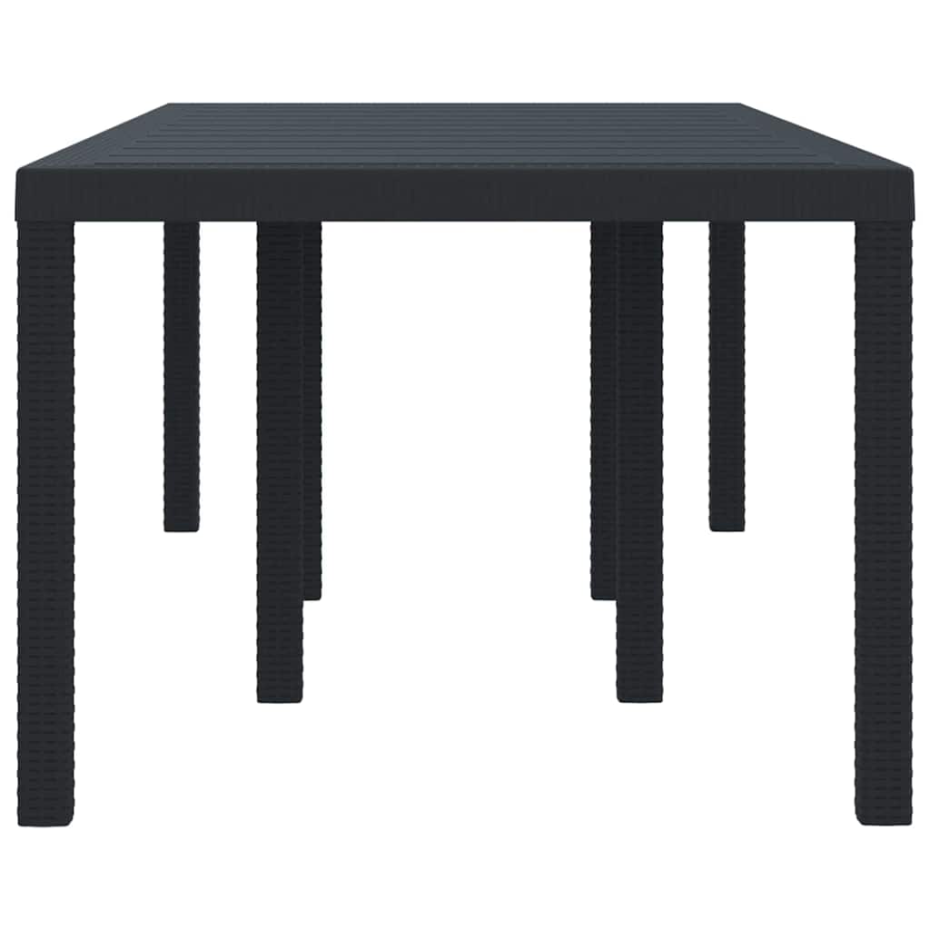 Gartentisch Anthrazit 200 x 100 x 73 cm Poly-Rattan