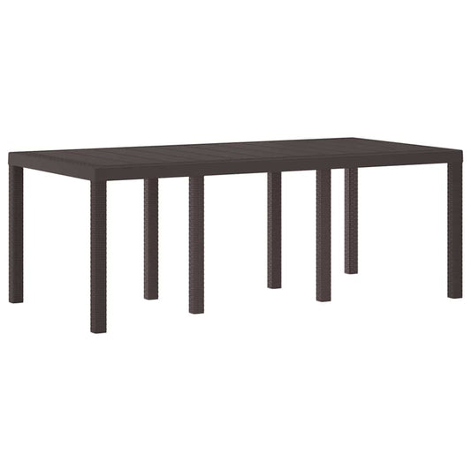 Gartentisch Braun 200 x 100 x 73 cm Poly-Rattan