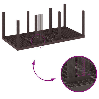 Garten-Esstisch Braun 200 x 100 x 73 cm Poly-Rattan