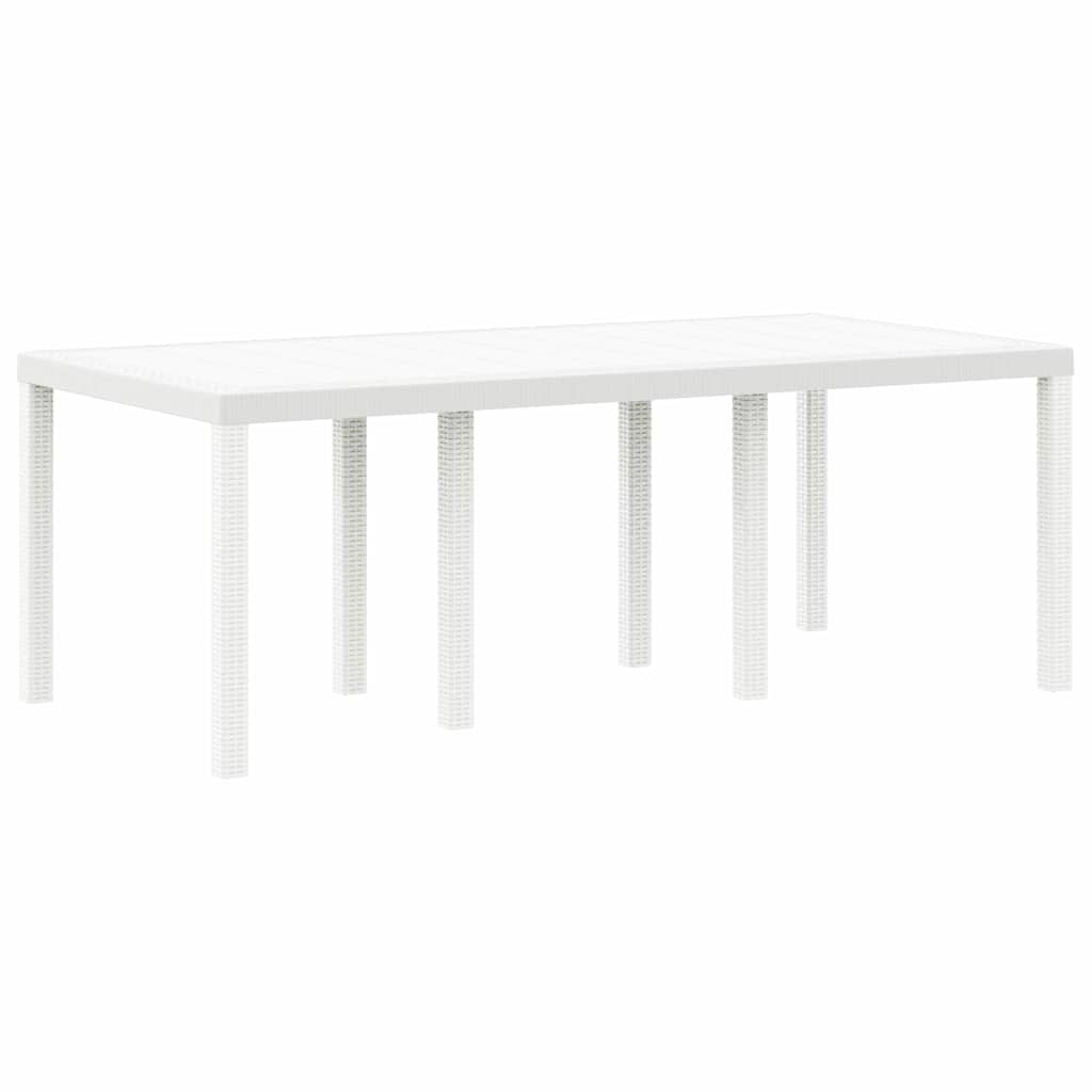 Gartentisch Weiß 200 x 100 x 73 cm Poly-Rattan