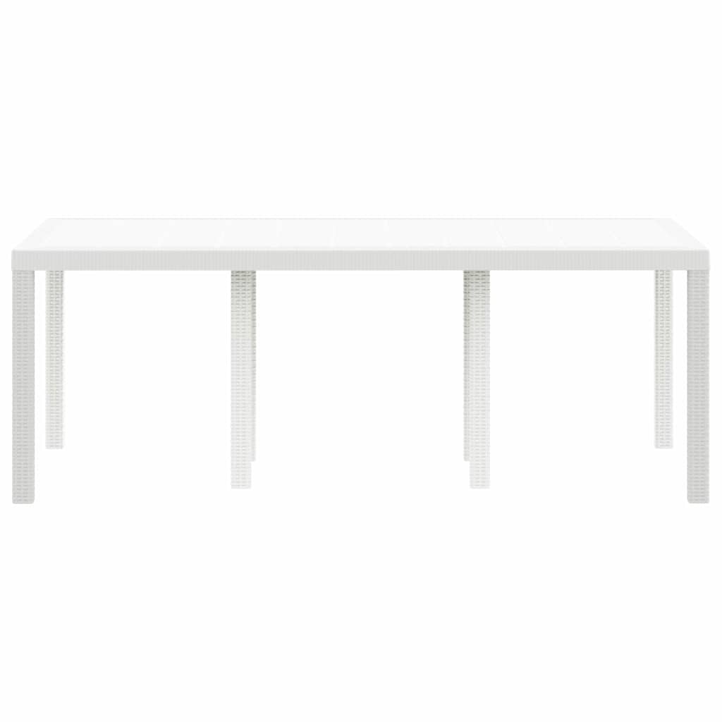 Gartentisch Weiß 200 x 100 x 73 cm Poly-Rattan