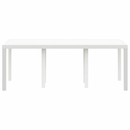 Gartentisch Weiß 200 x 100 x 73 cm Poly-Rattan