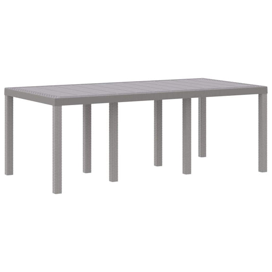 Gartentisch Hellgrau 200 x 100 x 73 cm Poly-Rattan