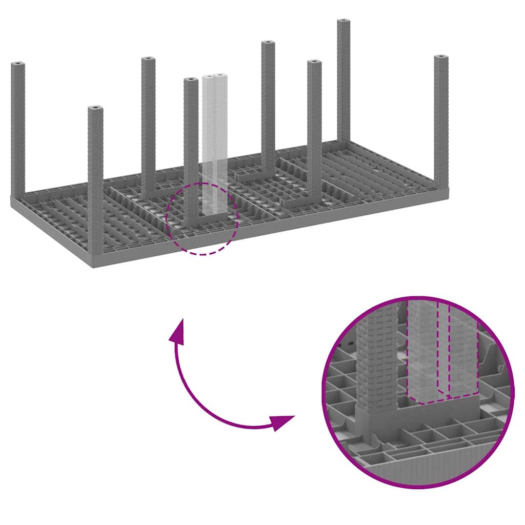 Garten-Esstisch Hellgrau 200 x 100 x 73 cm Poly-Rattan