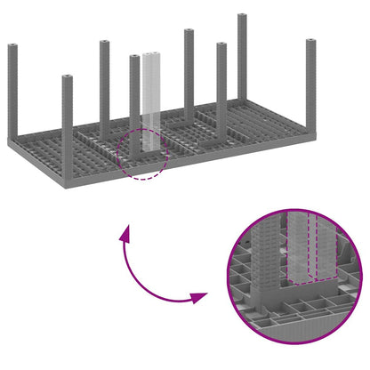 Garten-Esstisch Hellgrau 200 x 100 x 73 cm Poly-Rattan