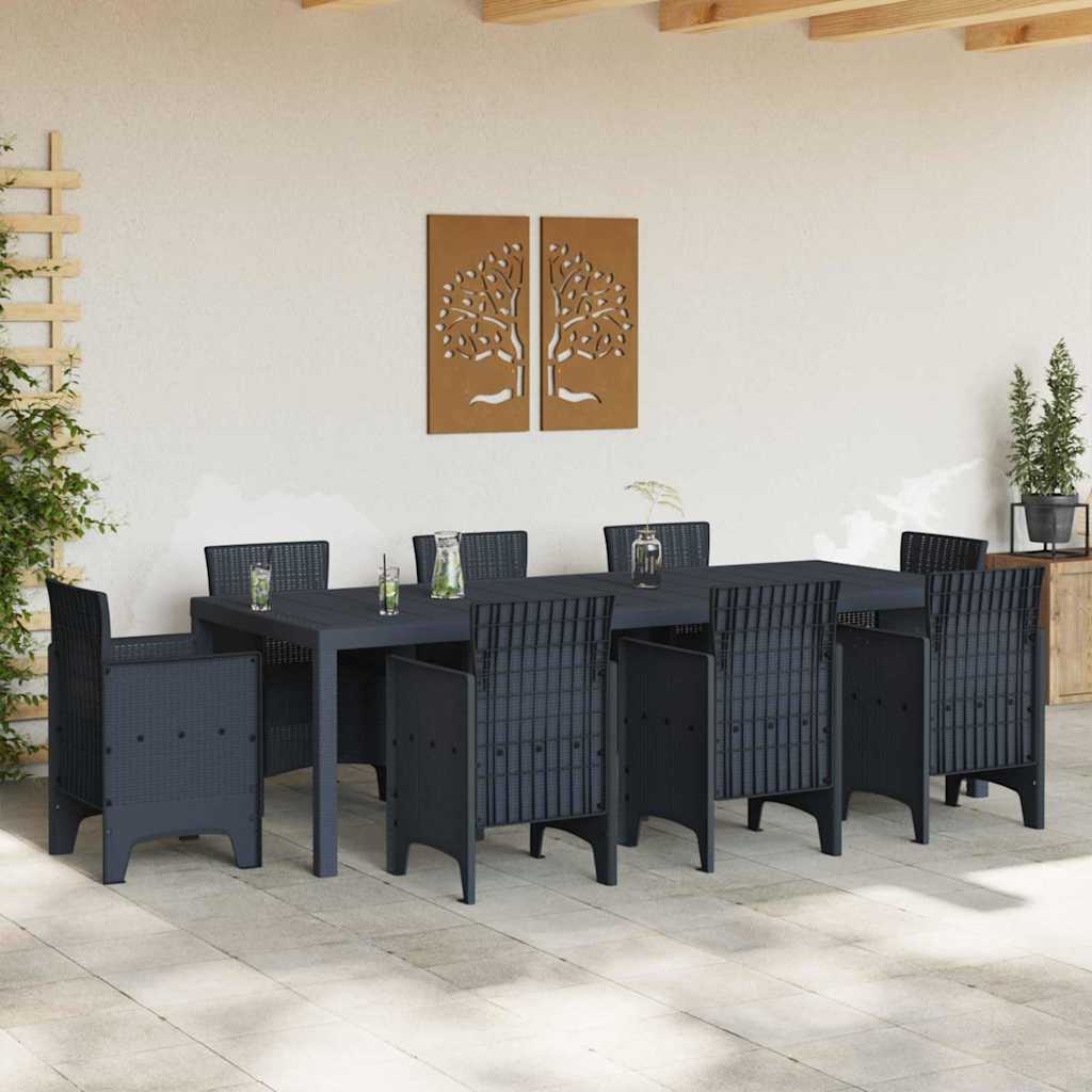 Gartentisch Anthrazit 250 x 100 x 73 cm Poly-Rattan