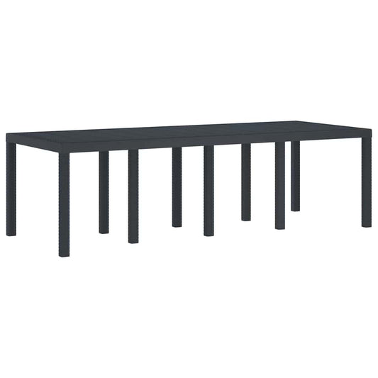 Gartentisch Anthrazit 250 x 100 x 73 cm Poly-Rattan