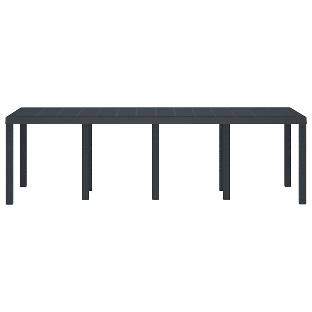 Gartentisch Anthrazit 250 x 100 x 73 cm Poly-Rattan