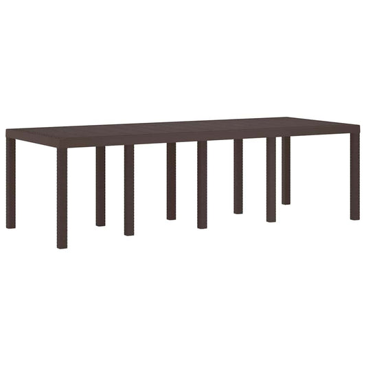 Gartentisch Braun 250 x 100 x 73 cm Poly-Rattan