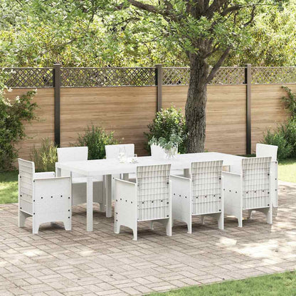 Garten-Esstisch Weiß 250 x 100 x 73 cm Poly-Rattan