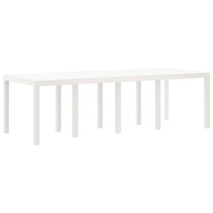 Garten-Esstisch Weiß 250 x 100 x 73 cm Poly-Rattan
