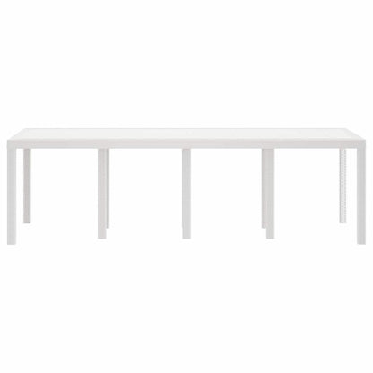 Garten-Esstisch Weiß 250 x 100 x 73 cm Poly-Rattan