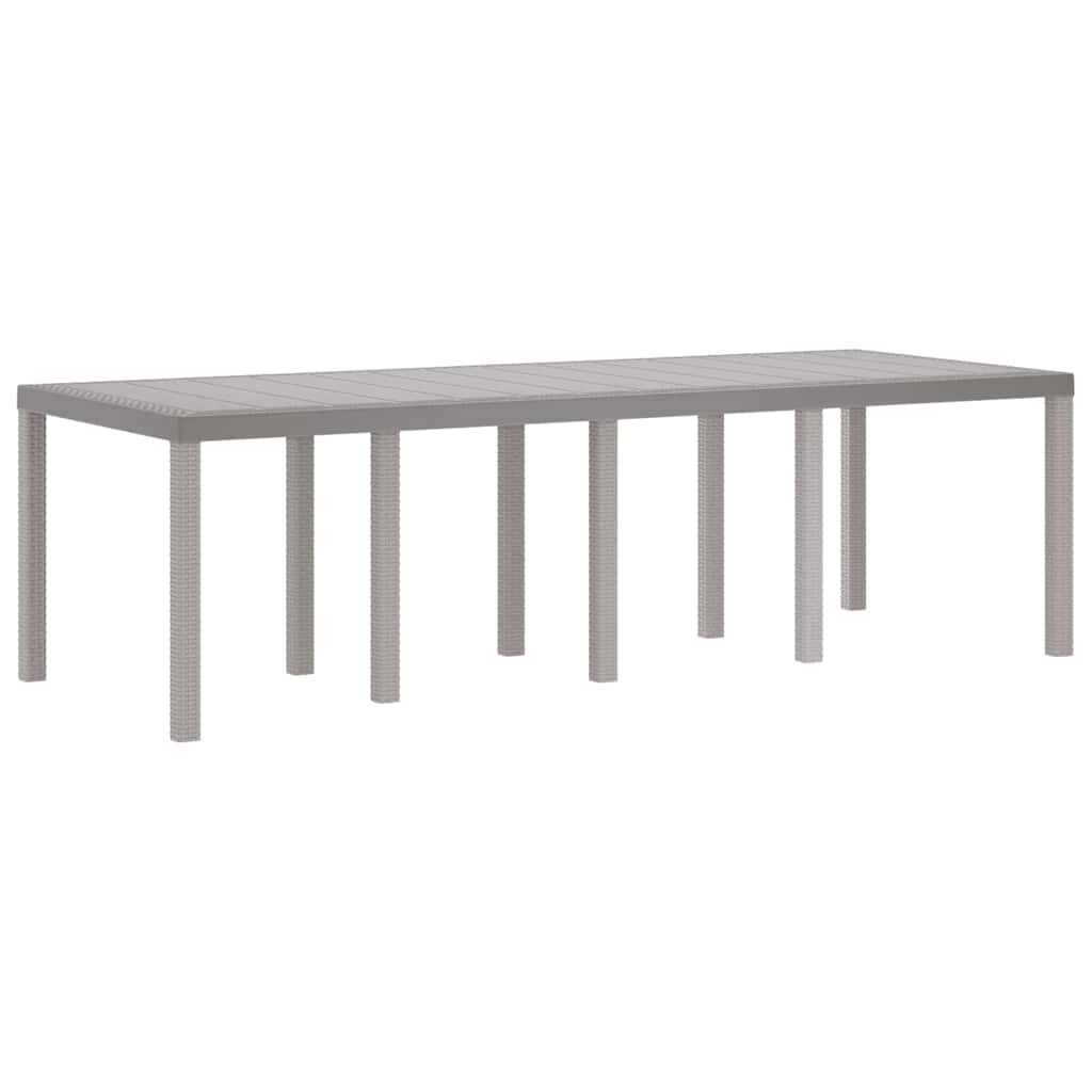 Gartentisch Hellgrau 250 x 100 x 73 cm Poly-Rattan