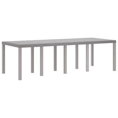 Gartentisch Hellgrau 250 x 100 x 73 cm Poly-Rattan